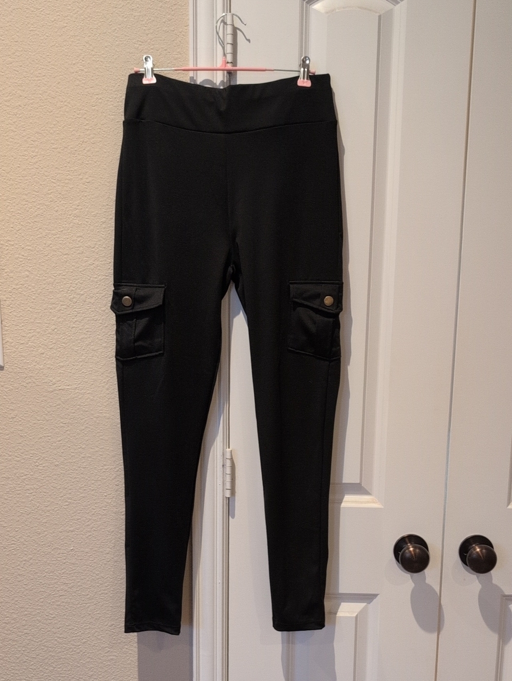 2 Pairs, Never Worn-Black Cargo Pocket Leggings